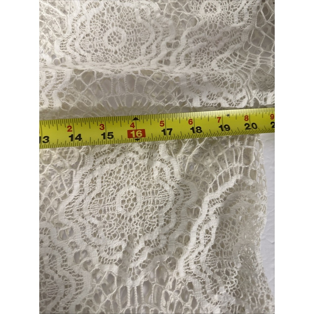 Topshop White Ivory Lace Long Top Medium Boho Summer Chic Cover Up V1 - Picture 5 of 5